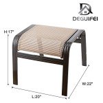 Deguifei Outdoor Wicker Ottoman Footrest Set 2