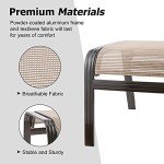Deguifei Outdoor Wicker Ottoman Footrest Set 2