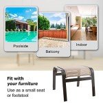 Deguifei Outdoor Wicker Ottoman Footrest Set 2