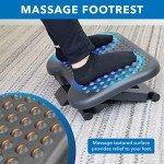 Adjustable Ergonomic Footrest with Massage Surface