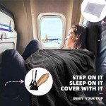 Cozy Travel Blanket Set with Airplane Footrest