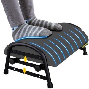 Adjustable Under Desk Footrest with Washable Cover