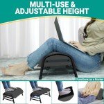 Adjustable Under Desk Footrest with Washable Cover