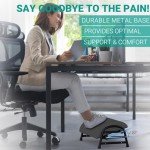 Adjustable Under Desk Footrest with Washable Cover