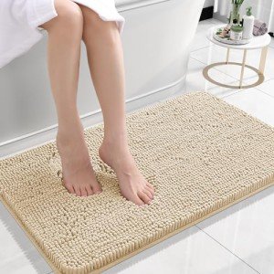 OLANLY Extra Soft Chenille Bath Rug 24x16
