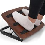 Adjustable Ergonomic Under Desk Foot Rest - Walnut