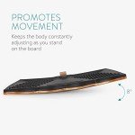 Navaris Wooden Wobble Board for Office Fitness