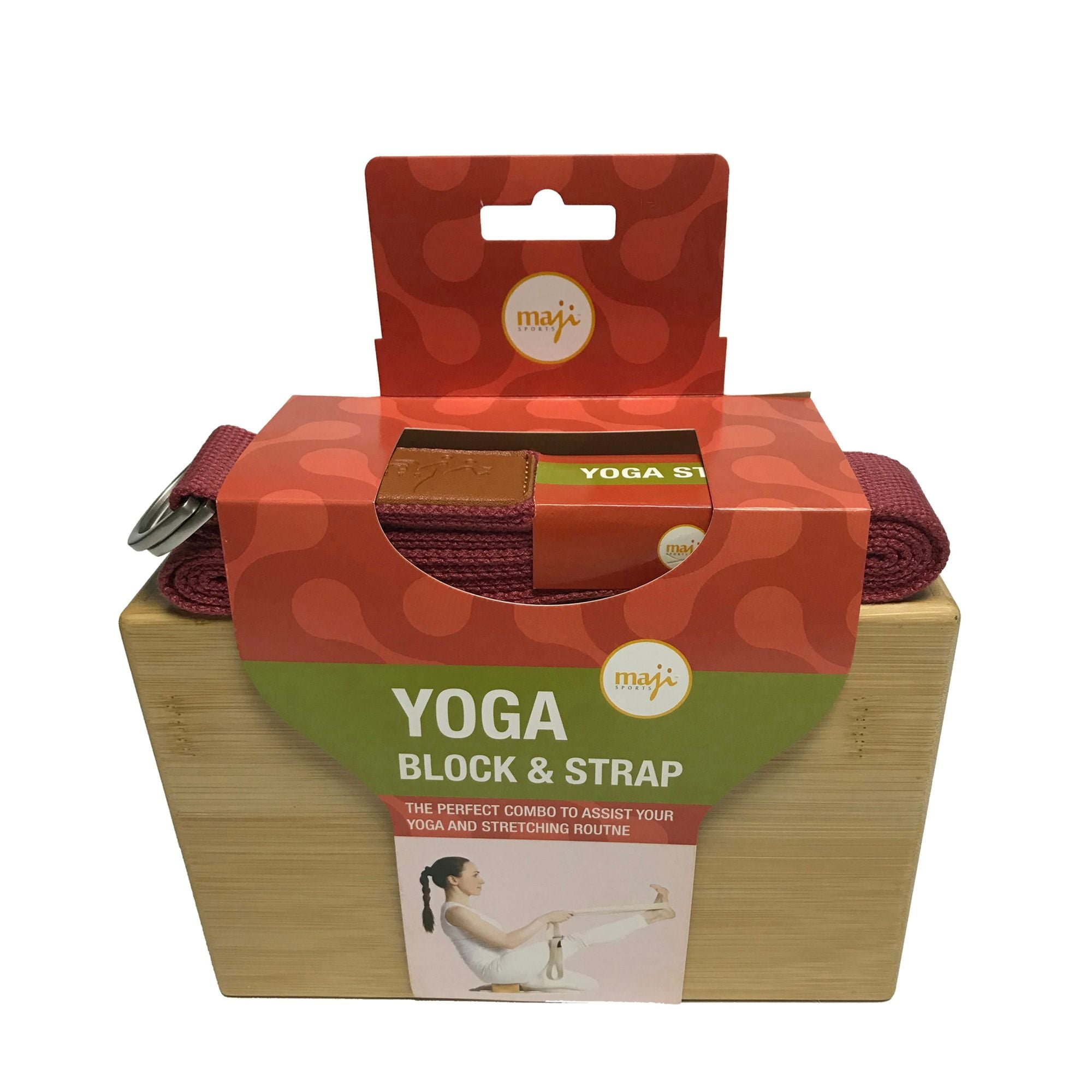 Eco-Friendly Bamboo Yoga Block & Strap Set