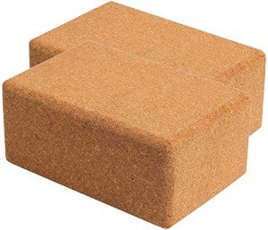 Natural Cork Yoga Blocks 2 Pack - Non-Slip