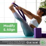 Gaiam Essentials Yoga Block and Strap Set