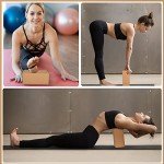 Leitee 4 Pcs Non-Slip Yoga Cork Blocks