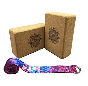 Eco-Friendly Cork Yoga Block and Strap Set