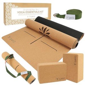 Eco-Friendly Cork Yoga Mat with Neck Roll