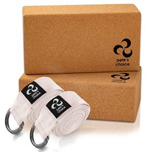 Pete's Choice Eco-Friendly Cork Yoga Blocks & Straps