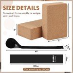 8 Pcs Cork Yoga Block Set with Strap & Loop