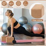 8 Pcs Cork Yoga Block Set with Strap & Loop