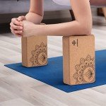 Natural Cork Yoga Blocks with Strap - 2 Pack