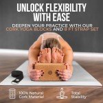 Eco-Friendly Cork Yoga Block Set with Strap