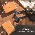 Eco-Friendly Cork Yoga Block Set with Strap