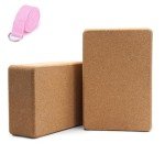 Natural Cork Yoga Blocks with Strap - 2 Pack