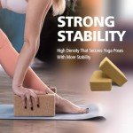 Natural Cork Yoga Blocks with Strap - 2 Pack