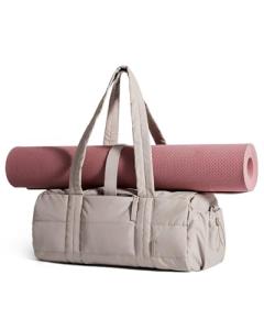 BAGSMART Quilted Yoga Mat Crossbody Bag - Sand
