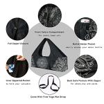 Large Mandala Black Yoga Mat Bag with Pockets