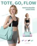 Mint Green Yoga Mat Tote with Waterproof Pocket