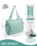 Mint Green Yoga Mat Tote with Waterproof Pocket