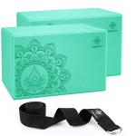 Overmont Non-Slip Yoga Block Set with Strap