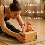 Yogikuti Bamboo Yoga Block - Eco-Friendly Support