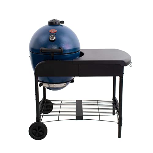 Sapphire Blue Kamado Charcoal Grill with Cart