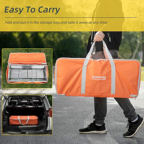 Portable Charcoal Grill,Outdoor BBQ Grill for Christmas Picnic, Thanksgiving Family Gathering and Backyard Barbecue,With Storage Bag & Non-Stick Frying Pan