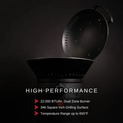 Fuego Hinged Gas Grill, Dark Gray