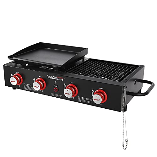Portable 4-Burner Gas Grill Griddle Combo