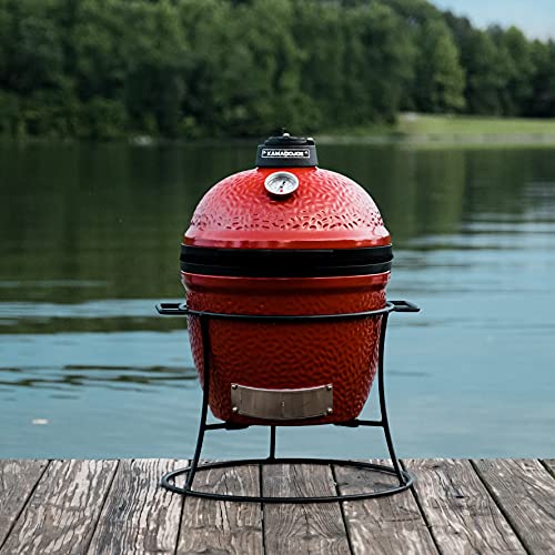Blaze Red Kamado Joe Jr. Charcoal Grill Bundle