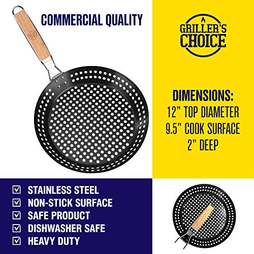 Large Non-Stick BBQ Grill Basket with Handle