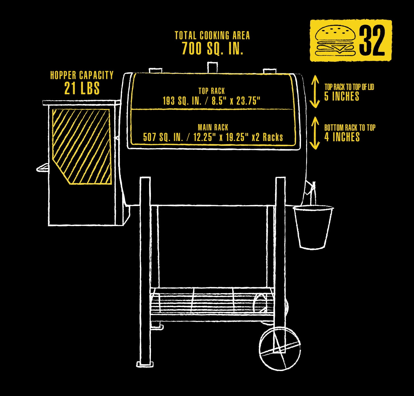 Wood Fired Pellet Grill with Flame Broiler