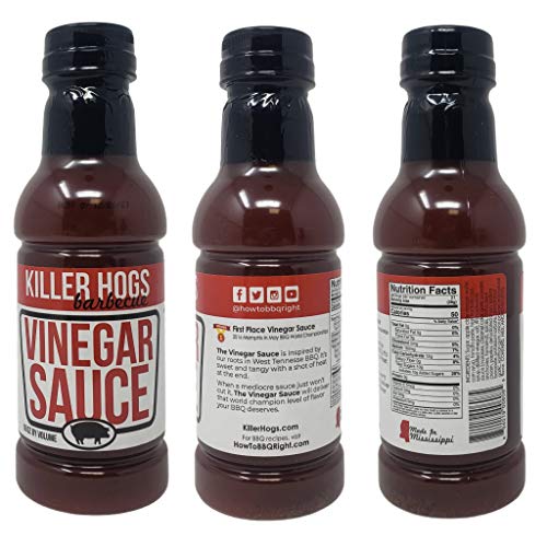 Killer Hogs Barbecue Sauce Variety Pack - BBQ Sauce, Vinegar Sauce, and Garlic Pepper Hot Sauce - 38 oz Total of Bulk Killer Hogs Sauce