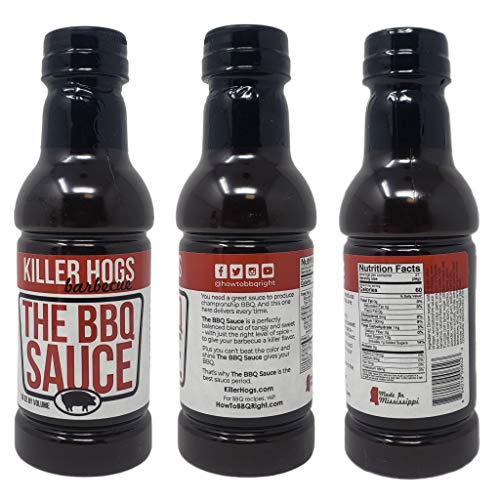 Killer Hogs Barbecue Sauce Variety Pack - BBQ Sauce, Vinegar Sauce, and Garlic Pepper Hot Sauce - 38 oz Total of Bulk Killer Hogs Sauce