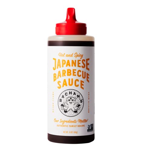 Bachan's - The Original Japanese Barbecue Sauce - Hot and Spicy, 16 Ounces. Small Batch, Non GMO, No Preservatives, Vegan and BPA free. Condiment for Wings, Chicken, Beef, Pork, Seafood, Noodle Recipes, and More.…