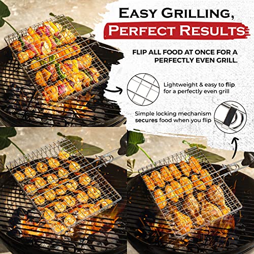 Stainless Steel BBQ Basket Set with Handle