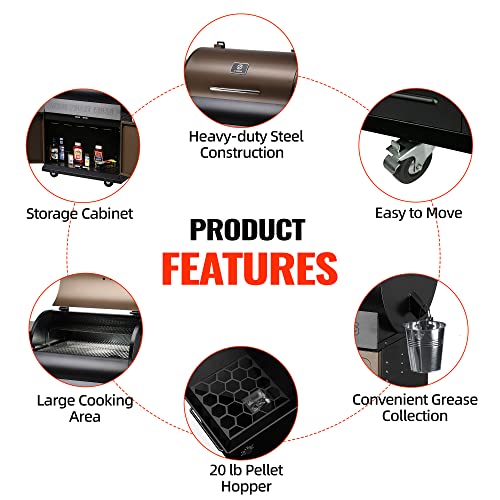 Z GRILLS Digital Wood Pellet Grill Smoker, 700 sq. in