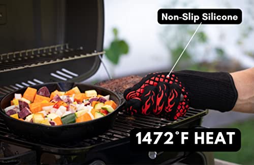 Heat Resistant BBQ Gloves with Silicone Grip