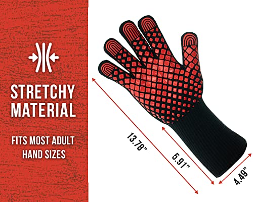 Heat Resistant BBQ Gloves with Silicone Grip