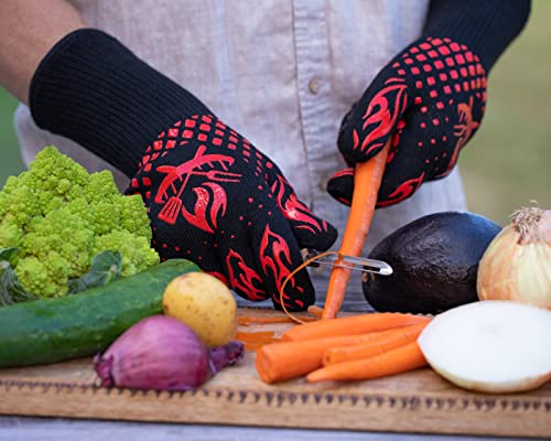 Heat Resistant BBQ Gloves with Silicone Grip