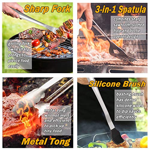 Leonyo 6-Piece BBQ Tool Set - Black Handle