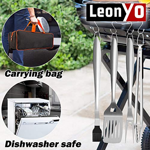 Leonyo 6-Piece BBQ Tool Set - Black Handle
