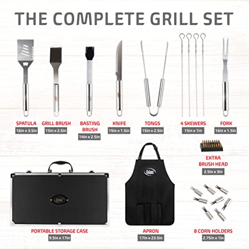 Heavy Duty Stainless Steel Grill Set with Case
