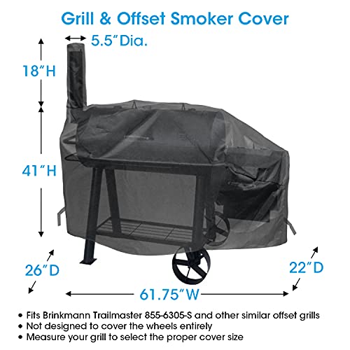 Heavy-Duty Waterproof Offset Smoker Cover